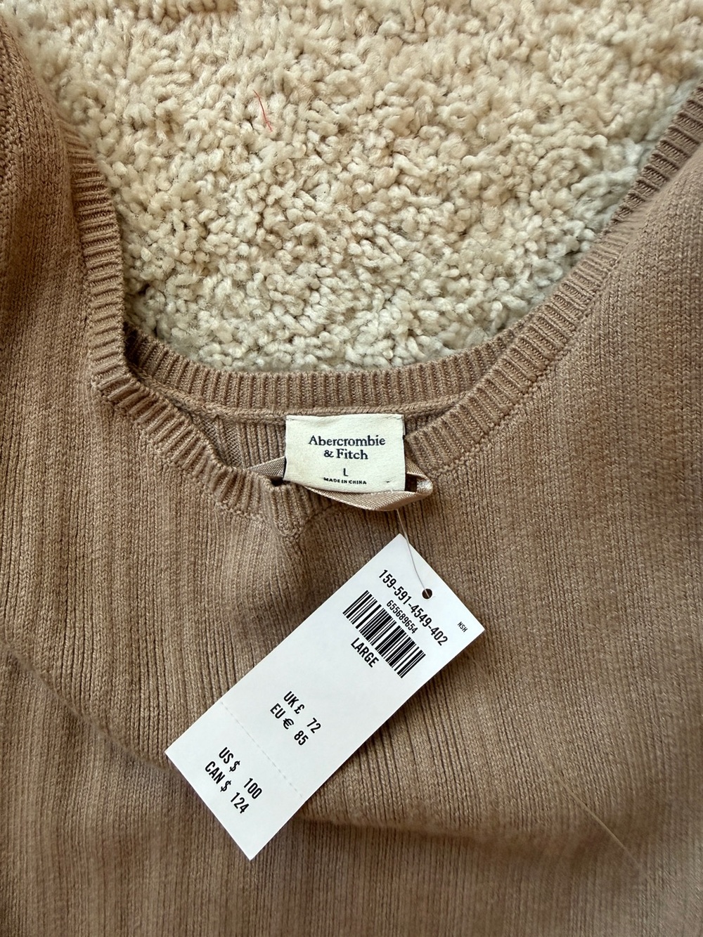 Abercrombie and Fitch Ribbed Tank Midi Dress - Taupe - Picture 2 of 3